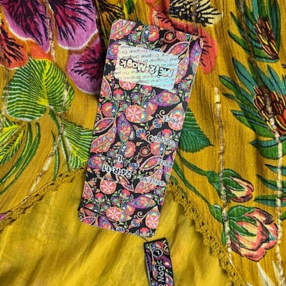 Anthropologie Me 2 Magic Floral Fall Colors Boho Maxi Dress Size L - Picture 5 of 5